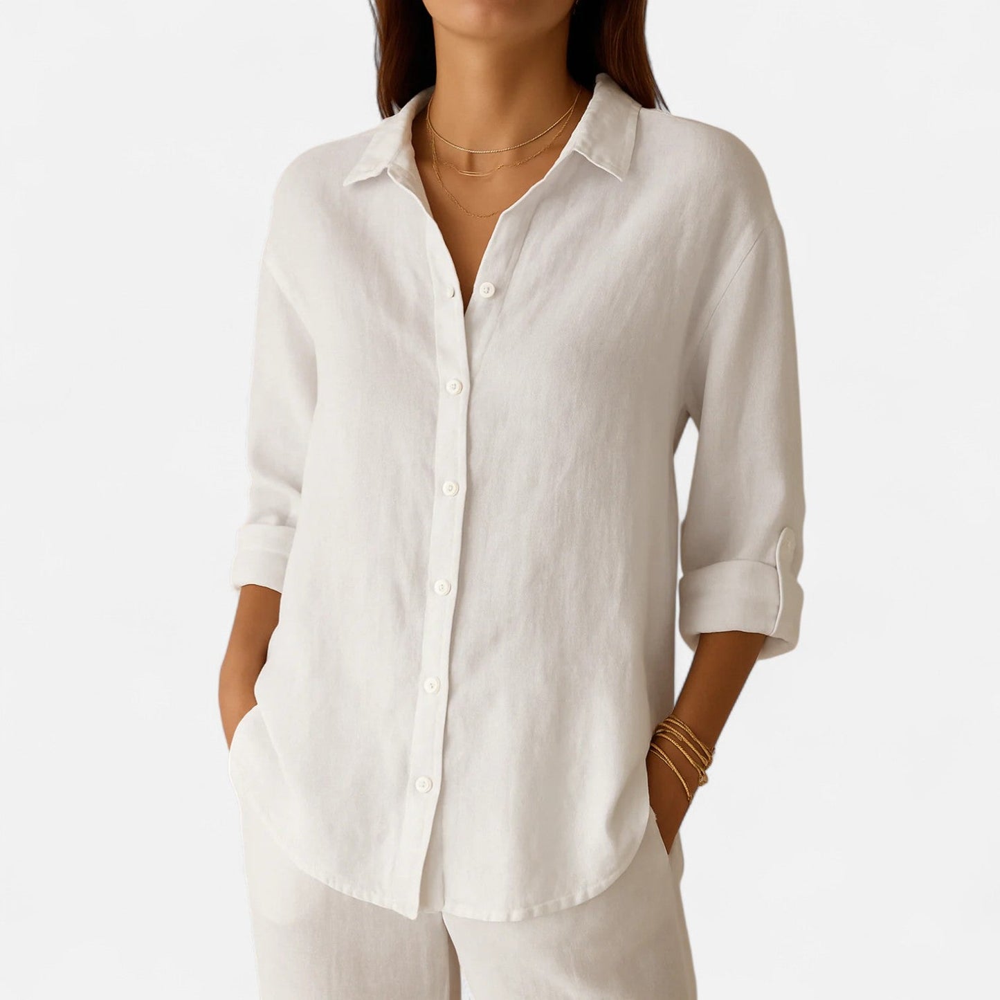 Old Monarchy | Women’s Linen Long Sleeve Blouse – Premium Lightweight Elegance for Refined Casual & Everyday Grace